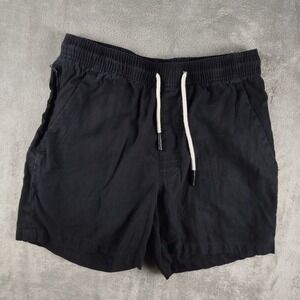 OAS Linen Cotton Blend Black Shorts Beach Prep Summer Lightweight S 5" Inseam